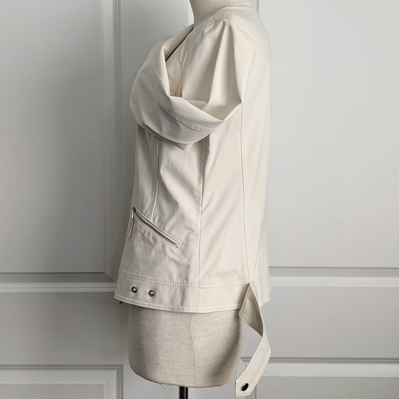 Lafayette 148 NY Jacket Mandarin Collar Zip Front Zip Cuffs Pockets Raffia 8 NWT - Picture 14 of 16